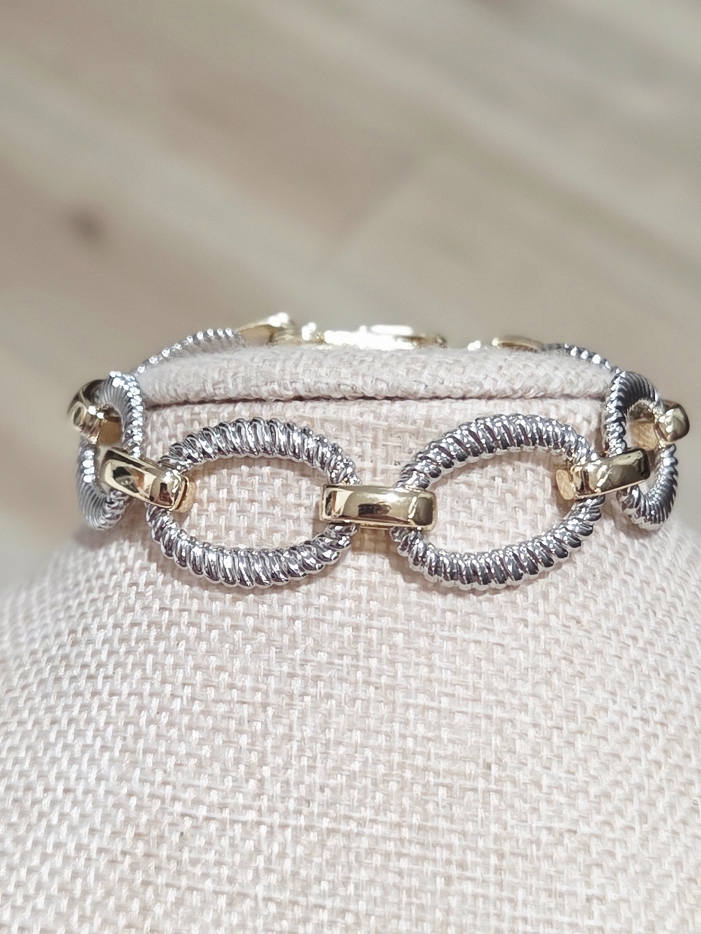 Two-Tone Rope Link Bracelet - Gold & Silver